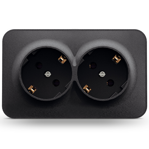 BINERA чорний/графіт Розетка зовнішня 2-а із заземленням IP20 Videx Житомир - изображение 3