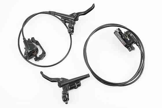 Гальмо Disk-brake переднє (F180/R160мм)+заднє (F180/R160мм) у зборі, диски 160/180мм, кріпл. 6 болтів, чорні Киев