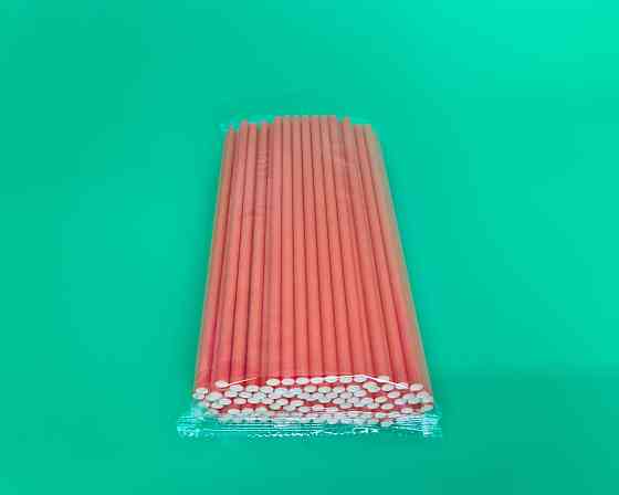 Соломка паперова трубочка 100шт помаранчева (1 шт) Харків