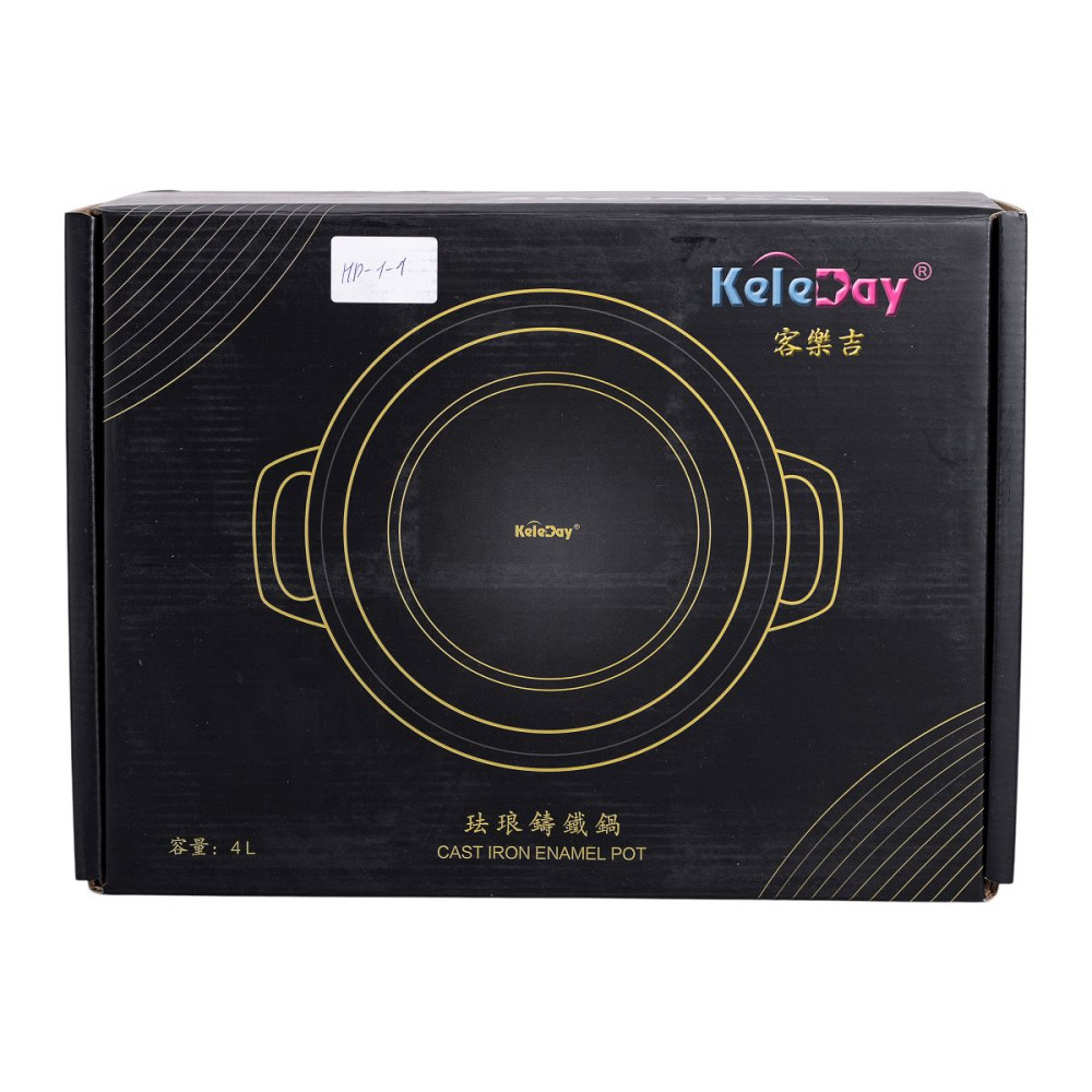 Каструля чавунна емальована 3,5 л з кришкою Ø24 см Зелена HP-1-1 Коломыя - изображение 2