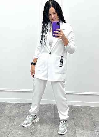 Жіночий повсякденний костюм "Altera" оптом | Норма і батал | Розпродаж моделі Білий, 50-52 Київ