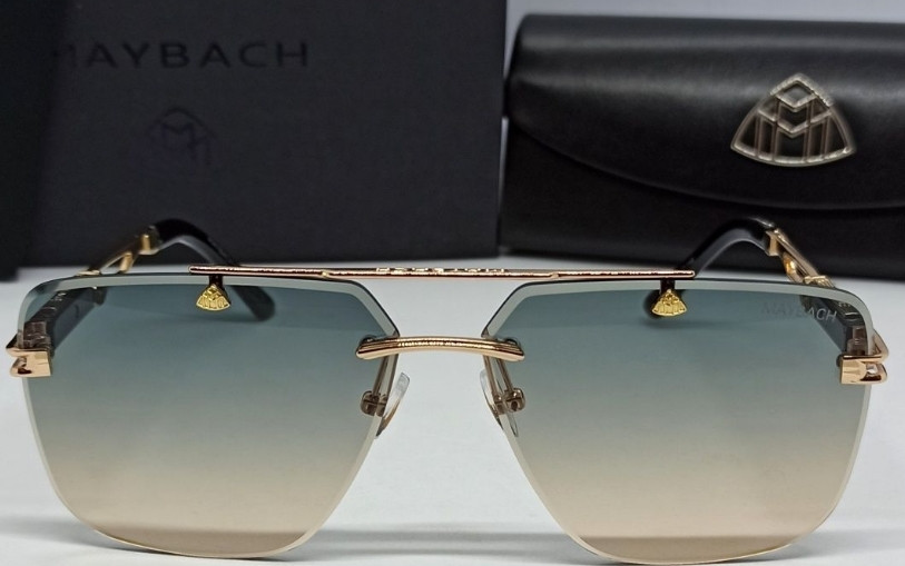 Брендовые очки унисекс линзы бежево синий градиент безоправные с золотом. Киев - изображение 7