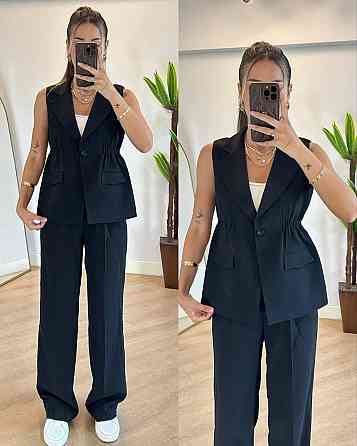 Жіночий стильний діловий костюм з костюма Чорний, 42/44 Одеса