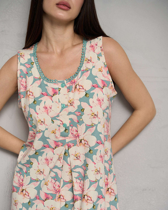 Сорочка домашняя для беременных и кормящих мам - Мята Nicoletta 7375 S Киев - изображение 6