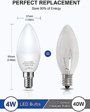 LED лампа-свеча Fulighture E14 C11 4 Вт 400 лм 6000K, аналог 40 Вт, холодный белый свет, 1 шт Киев - изображение 10