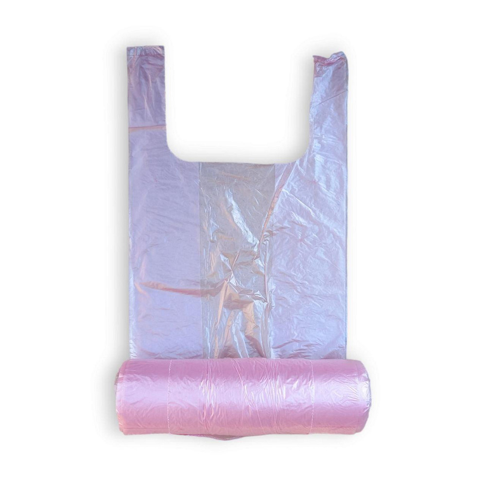 Пакет майка в рулоні Рожеві 22 см 42 см у рулоні Харків - фото 6