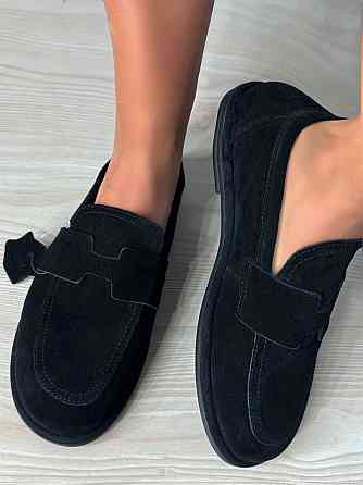 Туфли женские Hengji 560-1 замшевые лоферы черные, 40, 25 см Киев