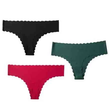 Женские бесшовные трусы набор черный красный зеленый 48 Киев