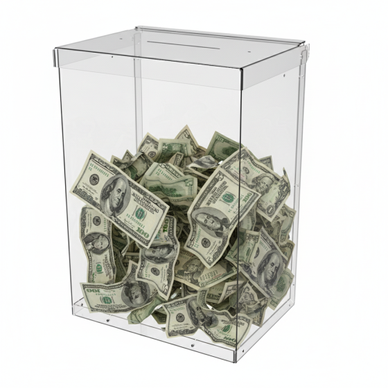 Ящик EKOSTAR без замка для пожертвований и сбора денег 210x150x300. Объем 9.5 литров Киев