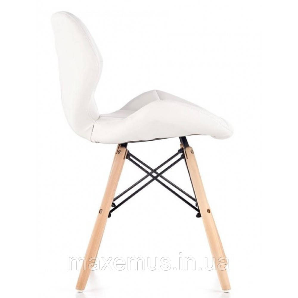 Кухонний стілець В-531 екошкіра м'який табурет на ніжках в вітальню обідній стілець на кухню білий Мостиська - фото 3