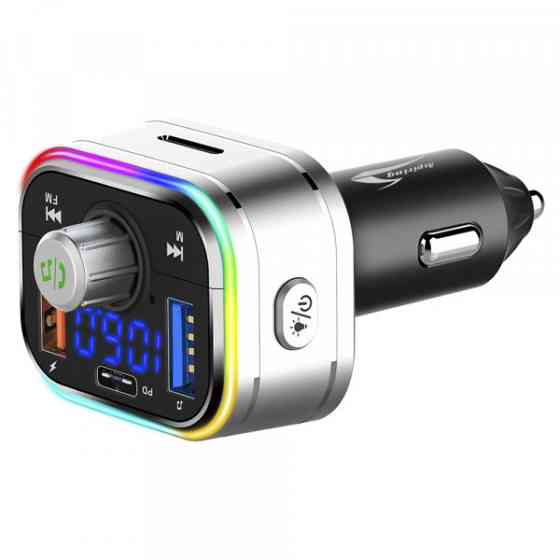 Автомобільний FM-трансміттер Aspiring Wave 3 PD 20W LED/Bluetooth/MicroSD/DSP/QC3.0 (WV965771) Киев