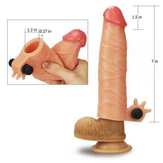 Насадка з вібрацією Add 1.5" Vibrating Silicone Extender, Flesh Sex Aura Київ