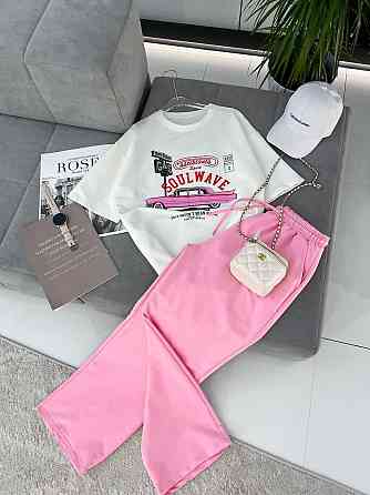 Жіночий літній прогулянковий костюм двійка: футболка і штани двонитка Одеса