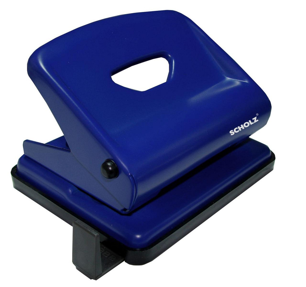 Діркопробивач металевий 25 арк. "Scholz" з лінійкою 8 см. синій, 4318-06SCH, шт Київ - фото 1