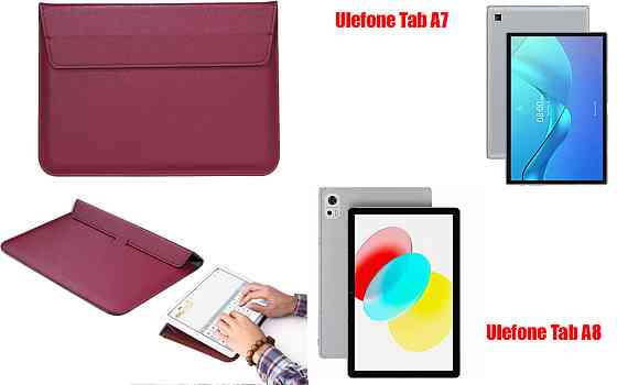 Чехол-конверт VitoCase для Ulefone Tab A7, с функцией подставки для планшета Черный Бордовый Киев