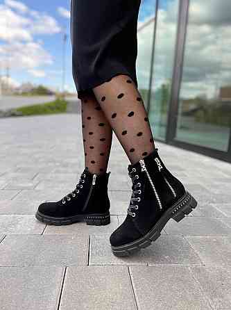 MILLI GOLD Черевики жіночі MILLI GOLD чорні замша натуральна зима висота 13см розмір 37 (2748) Коломия