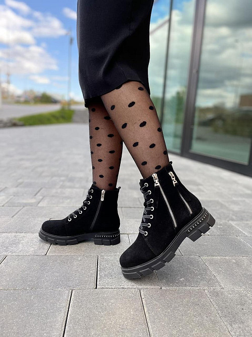 MILLI GOLD Черевики жіночі MILLI GOLD чорні замша натуральна зима висота 13см розмір 37 (2748) Коломия - фото 2