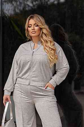 Жіночий трикотажний костюм зі штанами палаццо "Alicante"  | Норма і батал Сірий, 46-48 Київ