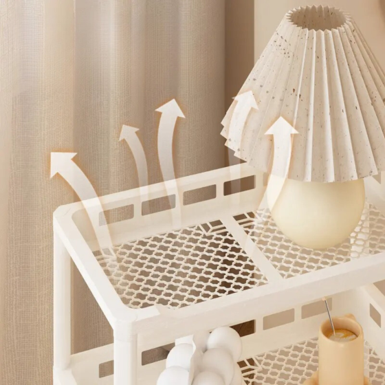 Стеллаж полка пластиковая передвижная на колесах на 5 ярусов,этажерка универсальная бытовая цвет белый Каменец-Подольский