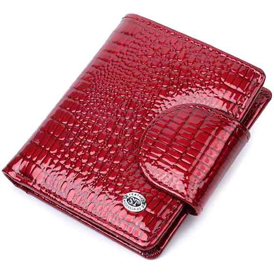 Лакований гаманець для жінок середнього розміру ST Leather 22685 Червоний Київ