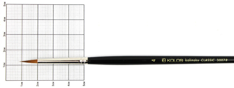 Кисточка колонок круглий Classic 3007R №4 коротка ручка KOLOS Киев - изображение 1