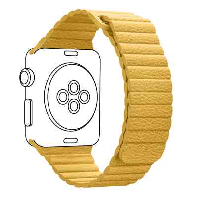 Ремінець до смарт-годинника Armorstandart Leather Loop для Apple Watch 49/46/45/44/42 (Series 1-3) Yellow (ARM57842) Вінниця