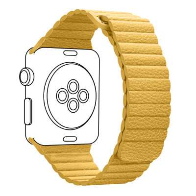 Ремешок для смарт-часов Armorstandart Leather Loop для Apple Watch 49/46/45/44/42 (Series 1-3) Yellow (ARM57842) Винница - изображение 1
