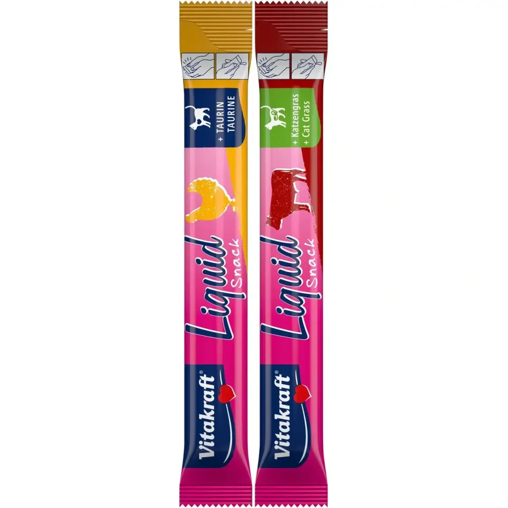 Ласощі для котів Вітакрафт Vitakraft Liquid Snack крем снеки зі смаком курки та яловичини і котячої трави (2 смаки) 16 шт х 15 г Вінниця - фото 3