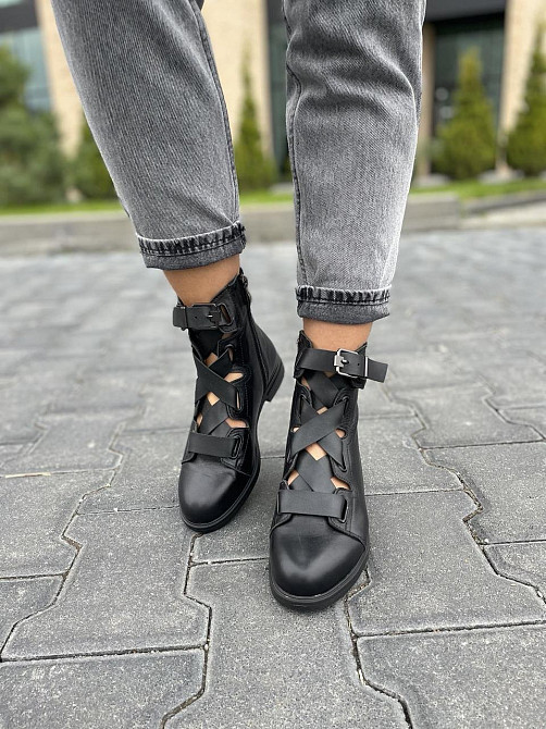 Olli Ботинки OLLI черные натуральная кожа весна-осень размер 36-38 (K-23-1055) Коломия - фото 6