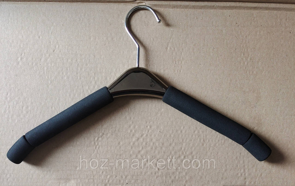 Плічка вішалки тремпеля чорні жіночі 40 см з поролоном для делікатних речей. Харків - фото 6