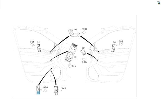 Mercedes-Benz  A2929055100 Кнопка відкриття/закриття багажника на дверях водія GLE Coupe C292 Одеса