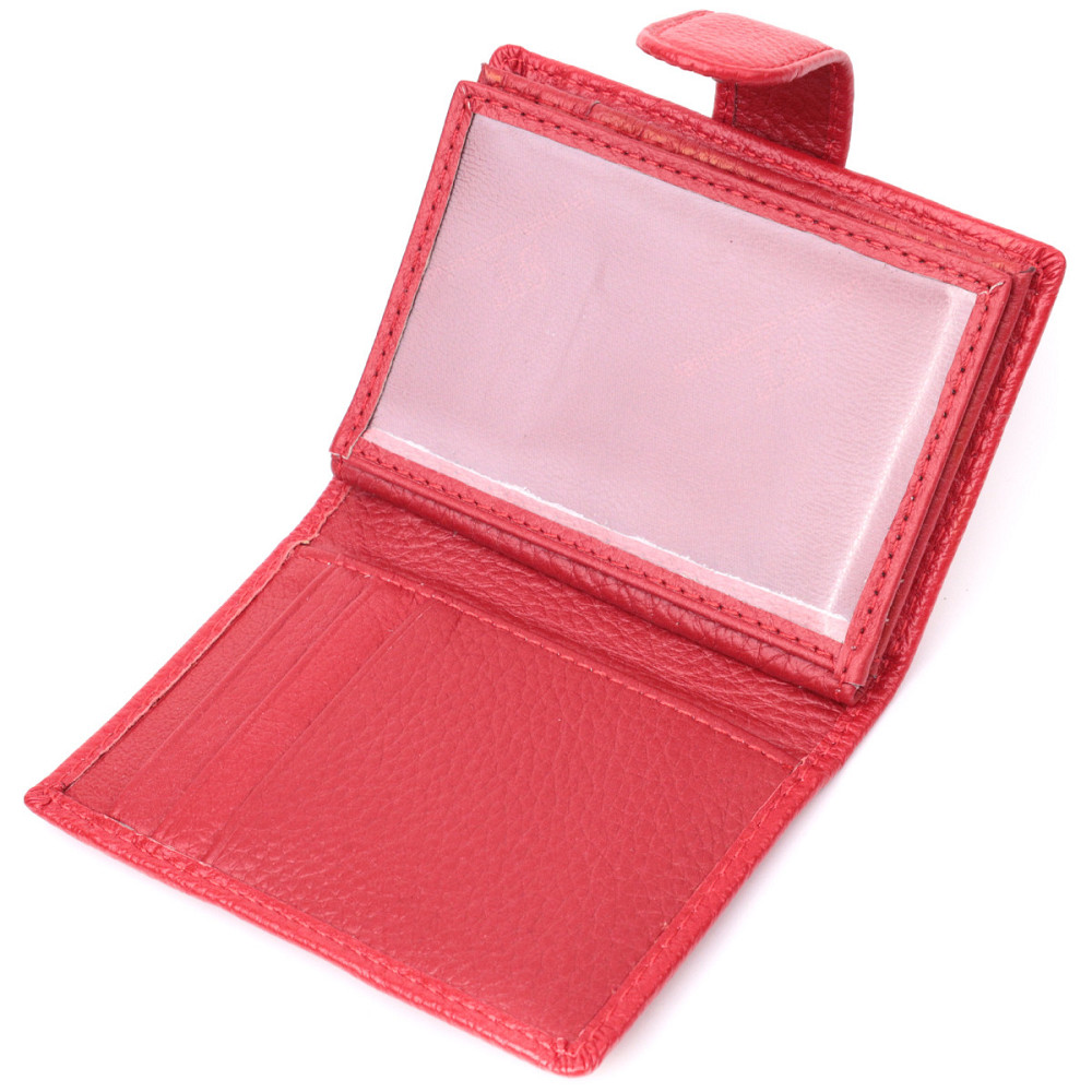 Містка візитниця з натуральної шкіри ST Leather 22470 Червоний Київ - фото 6
