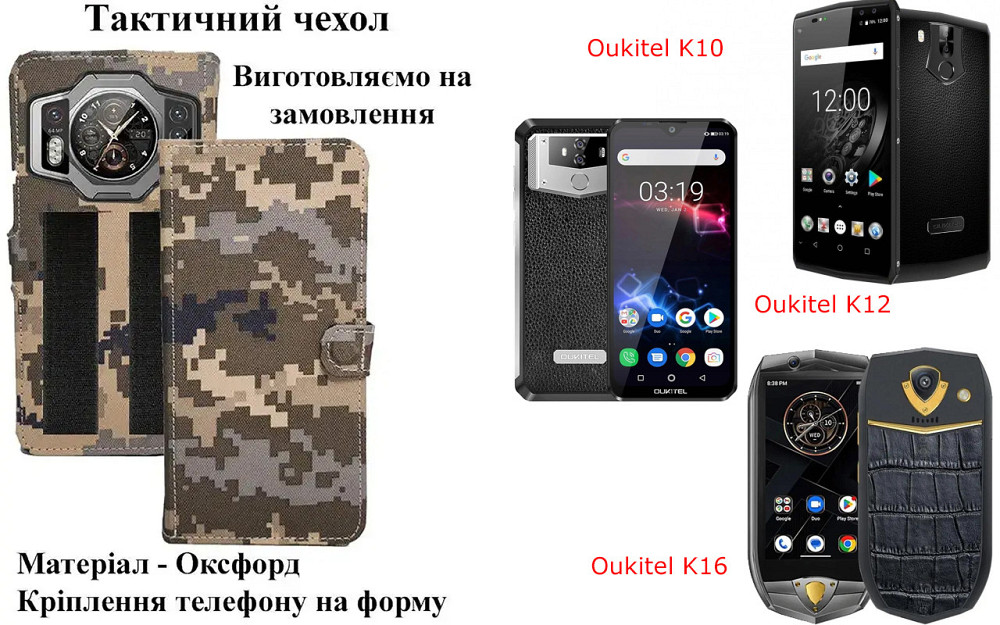 Тактический чехол для nubia Red Magic 6, Red Magic 6 Pro, крепится к снаряжению на липучке Киев - изображение 1