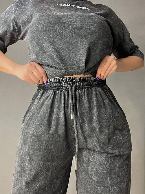 Костюм женский Coast Moda 4351 брюки с футболкой с вышивкой графит, графит, S Киев - изображение 13