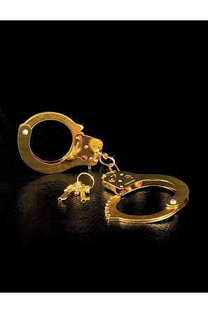 Наручники з ключиком та запобіжним важелем Pipedream Fetish Fantasy Gold золотистого кольору Sex Aura Київ