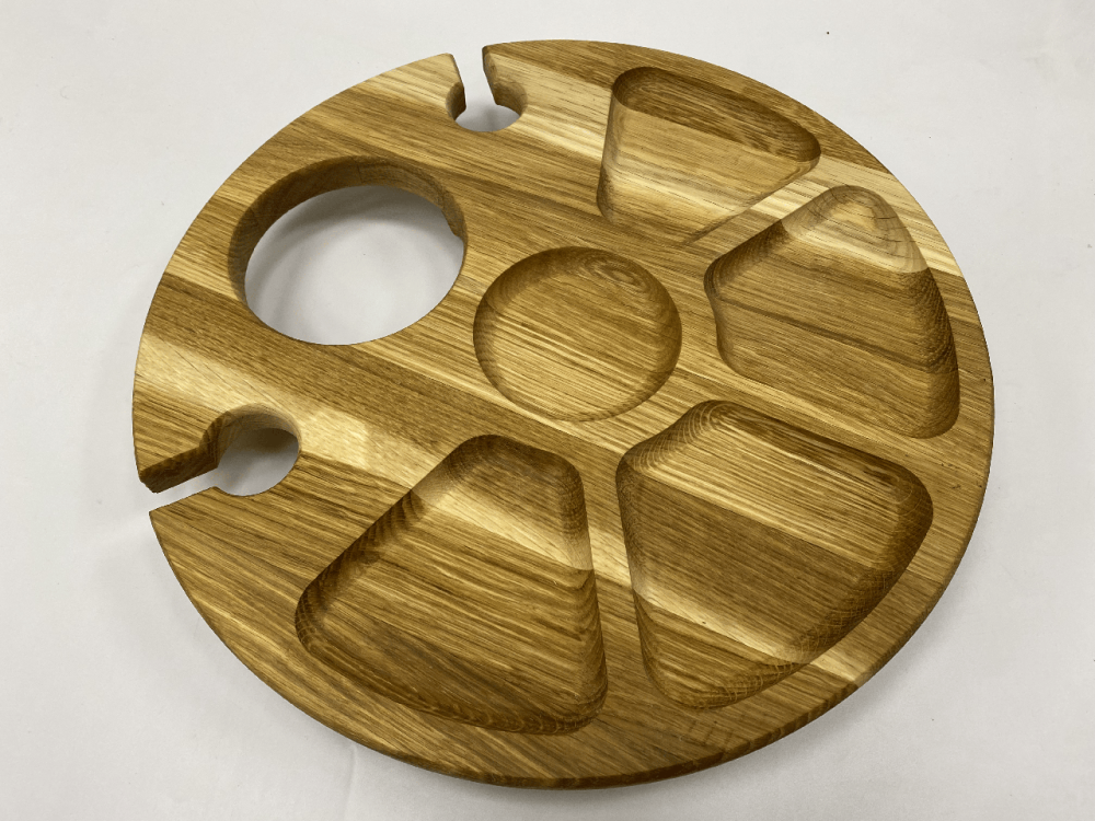 Винный столик из дуба, поднос складной для сервировки и завтрака в кровати, круглый с ножками диаметр 35см Каменец-Подольский - изображение 7