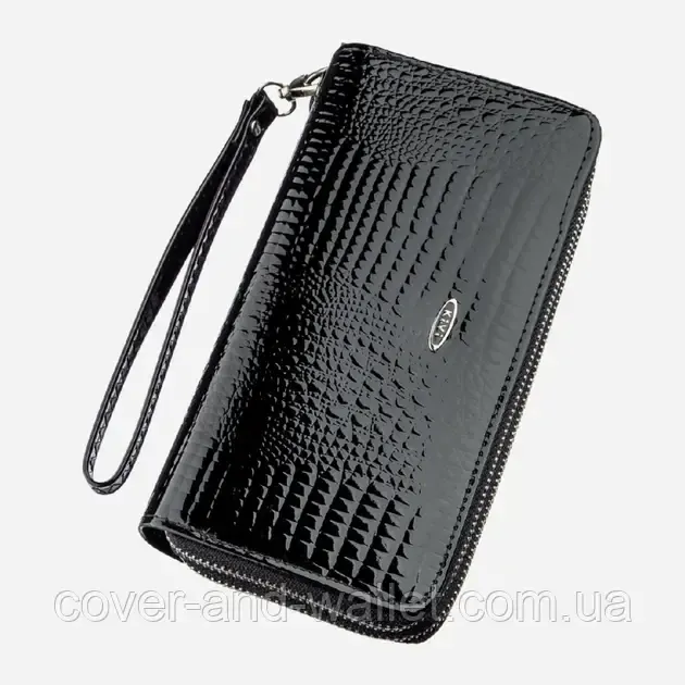 Жіночий гаманець клатч на дві блискавки чорного кольору Kivi Київ - фото 1