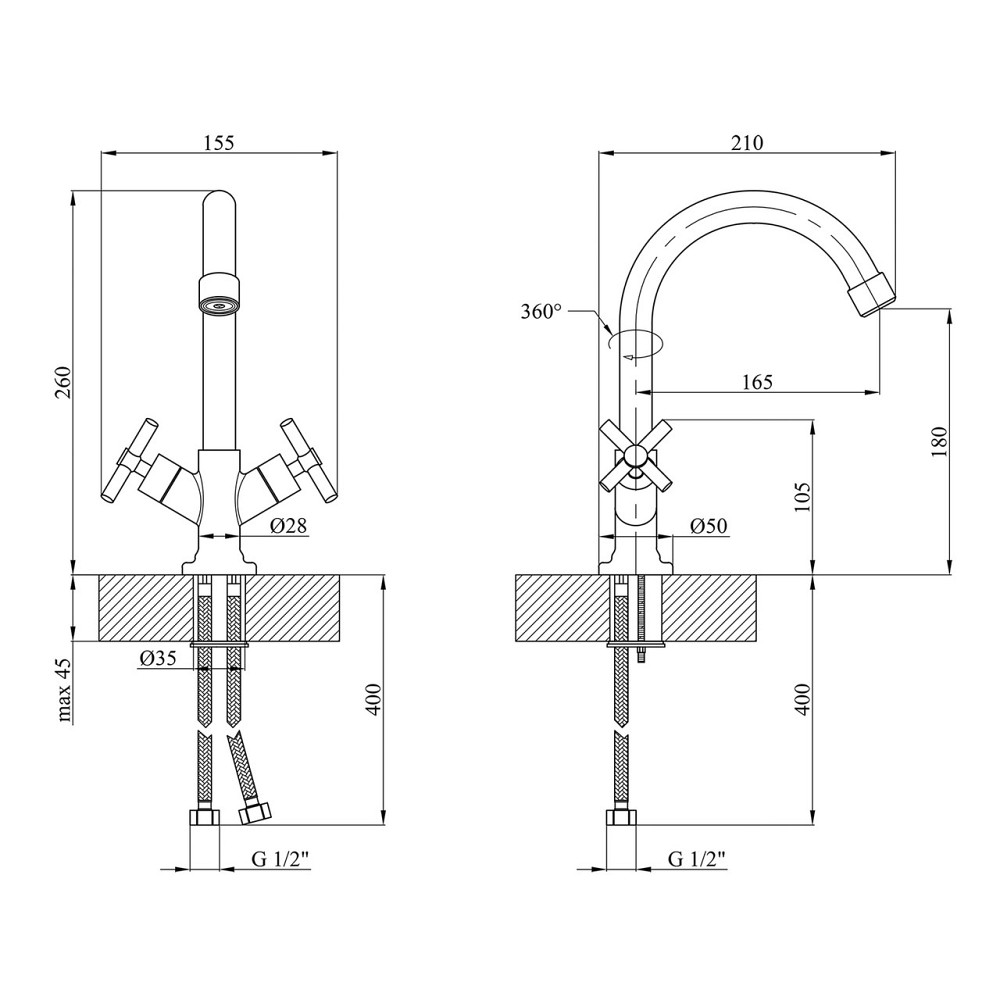 Змішувач для кухні Kroner KRM Aller - C030 Київ - фото 2