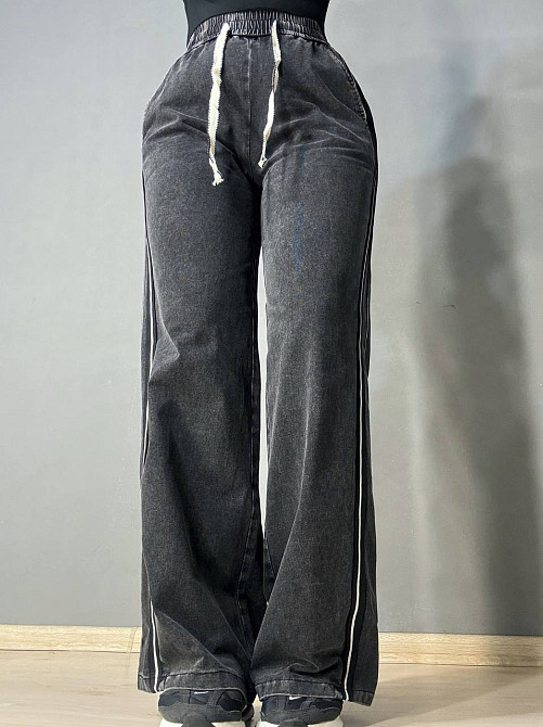 Штани спортивні жіночі Yingguoxiang 2015 кльош варені з лампасом чорні, чорний, 33 Київ - фото 15