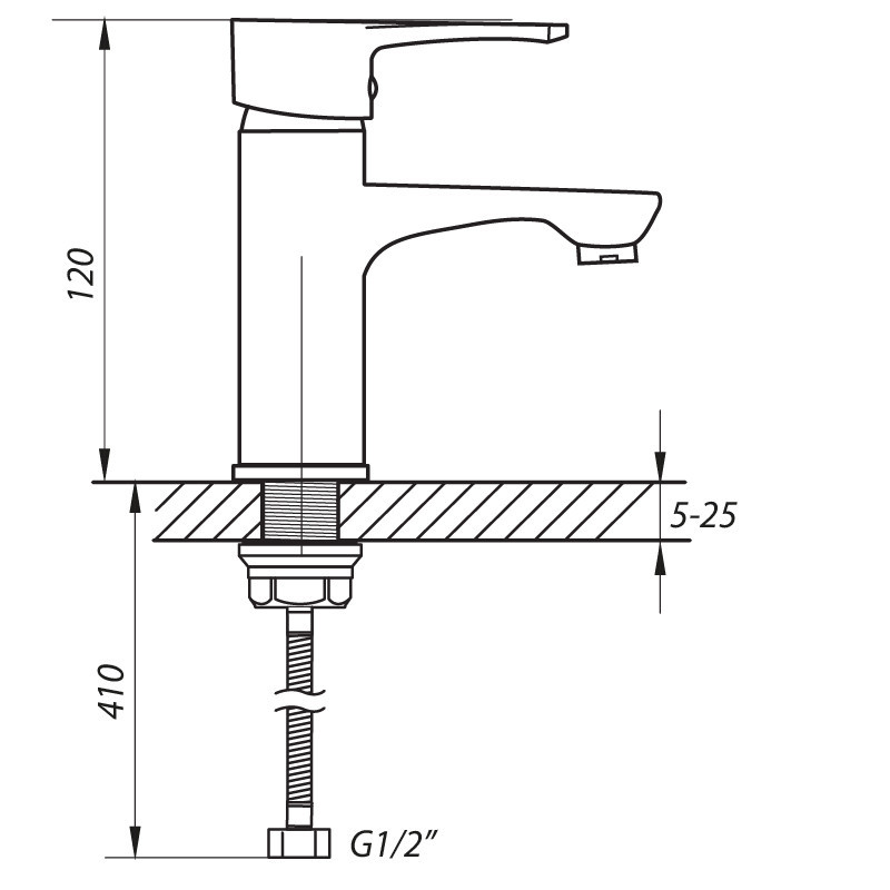 Змішувач для умивальника Zerix JEX 450 ZX2935 з комфортним керуванням Харків - фото 2