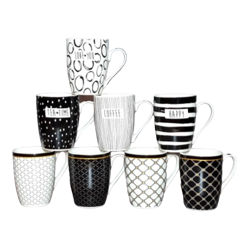 Чашка Чорно-білий мікс 340мл 2091-17 чорно-білий S&T Житомир - фото 1