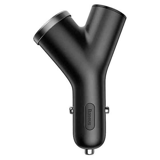 АЗП Baseus Y type dual USB+cigarette lighter extended car charger 3.1 A Black Київ
