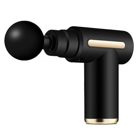 Перкусійний масажер з 4 насадками Gun Massager, Чорний / Ручний масажер / Масажер для тіла Київ