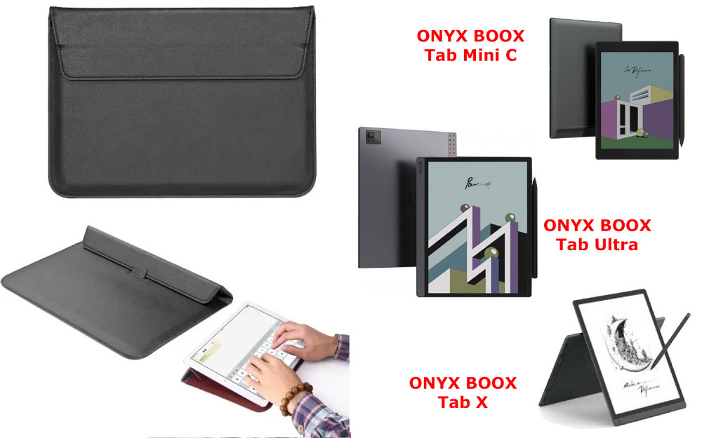 Чехол-конверт VitoCase для ONYX BOOX Tab Mini C, Tab Ultra, Tab X, с функцией подставки для книги Черный Киев - изображение 1