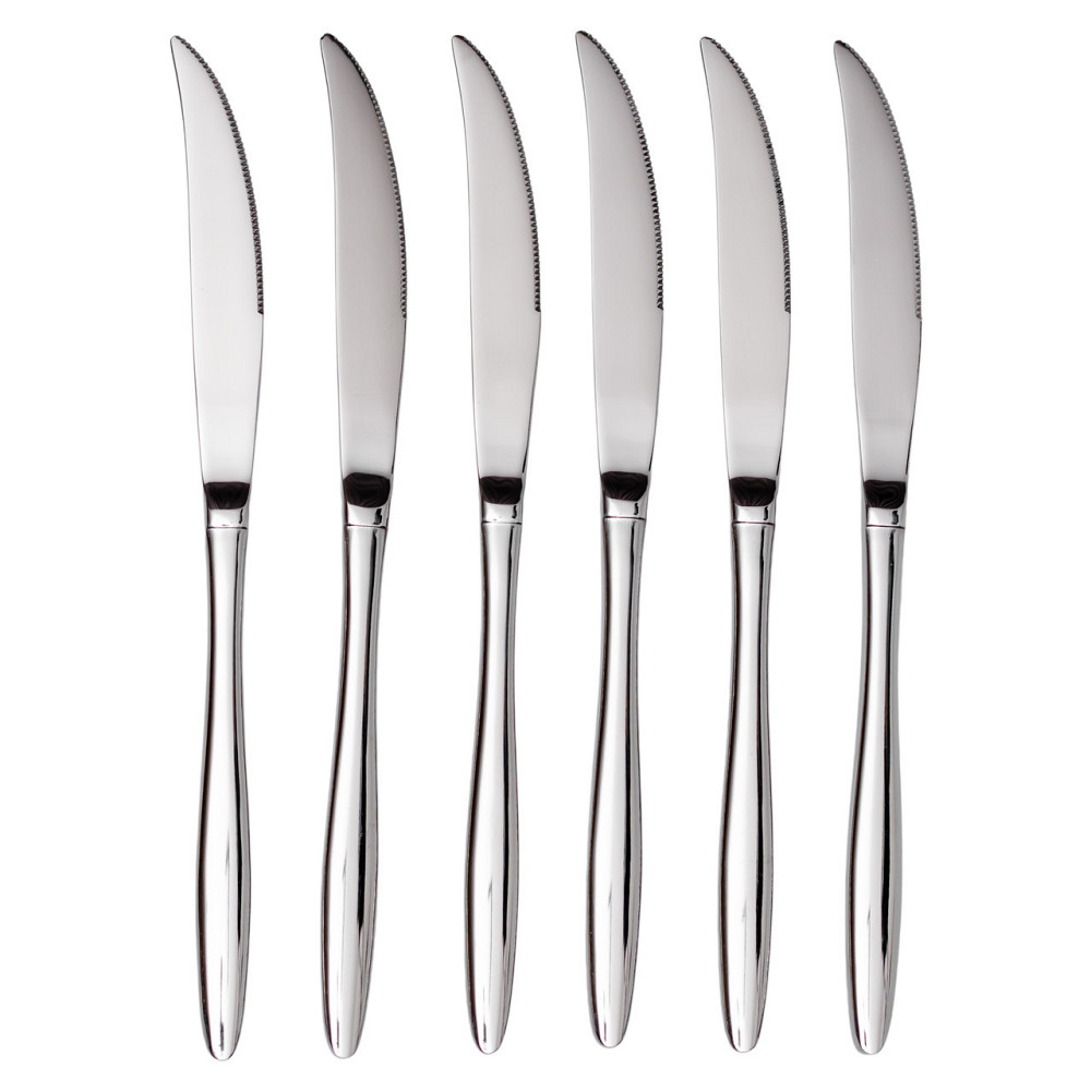 Набір столових ножів 6 штук ножі сервірувальні з нержавіючої сталі 22 (см) Срібло HP-8-31 Київ - фото 2