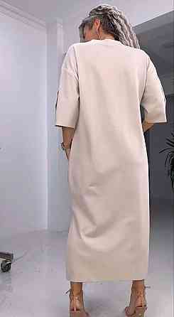 Женское стильное батальное платье трикотаж двунитка. Беж, 54/58 Одесса