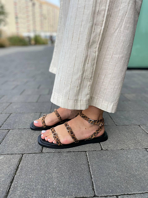 Zemira Босоніжки жіночі леопардові ZEMIRA 05300, замшеві / Стильні босоніжки на низькому ходу р Коломыя - изображение 3