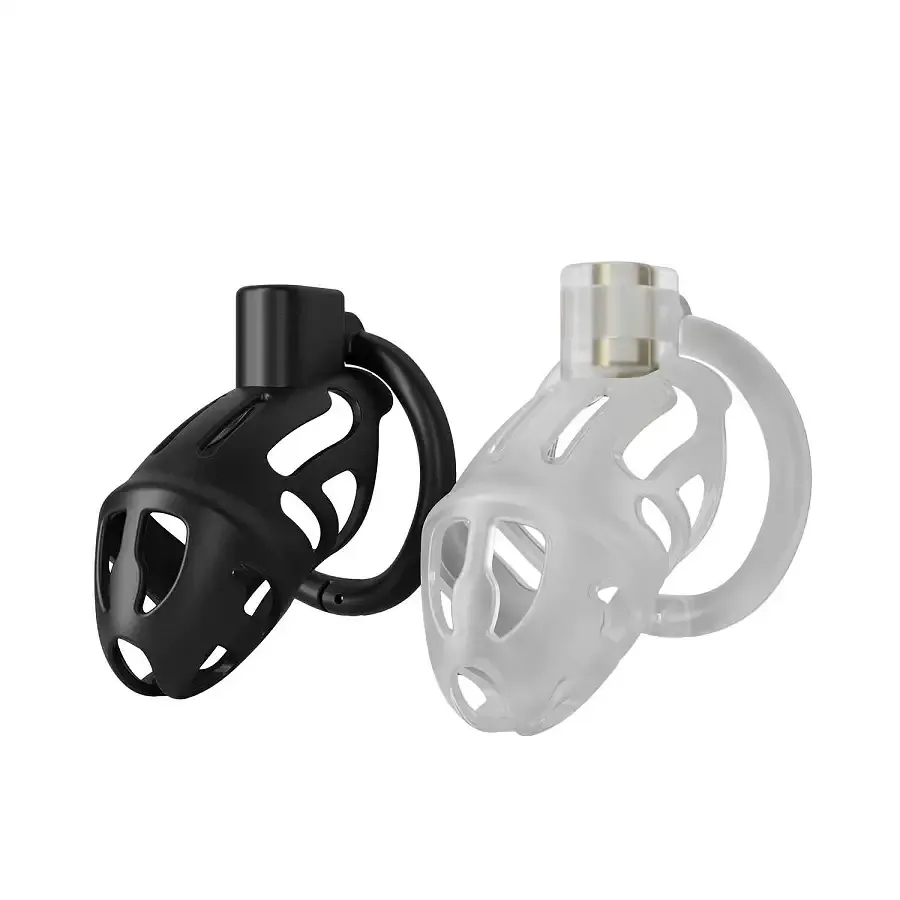 Клітка для пеніса LOCKINK SEVANDA Plastic Penis Chastity Cage, чорна, 3 кільця різних розмірів Львів - фото 9