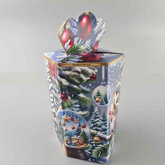 Новогодняя подарочная картонная упаковка для конфет (800грм) №214 