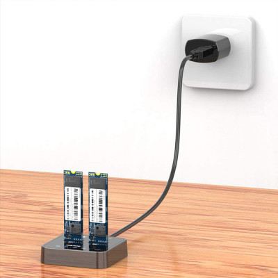 Док-станция для накопителей Maiwo 2*NVMe M.2 SSD Key M/B+M USB 3.1 Gen2 Type-C (K3016P) Винница - изображение 4